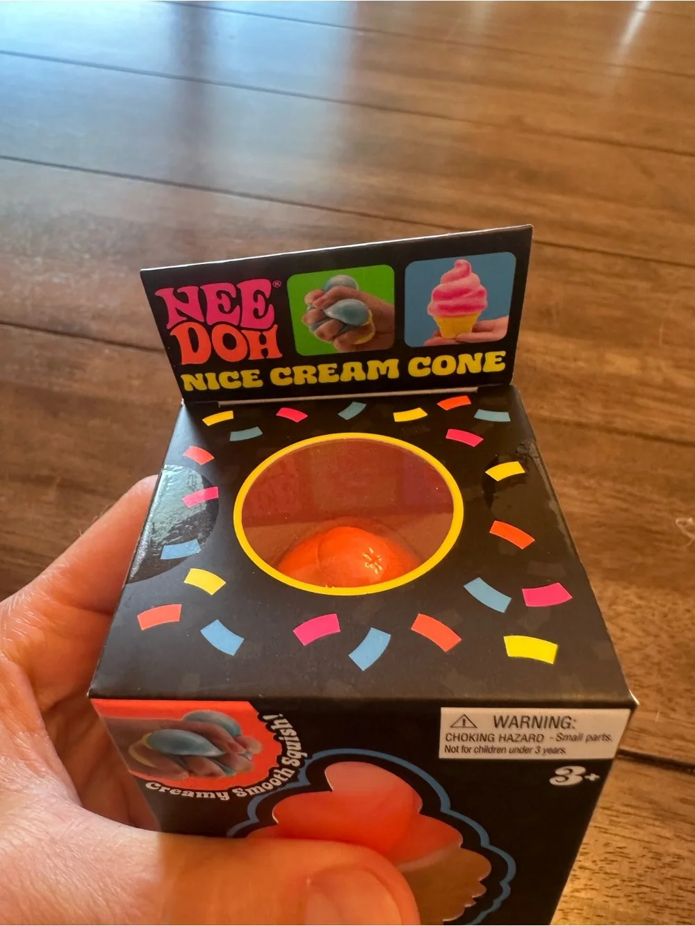 RARE Orange NeeDoh Nice Cream Cone Squishy – NEW